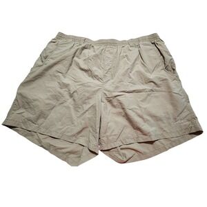 Columbia PFG Mens XXL Tan Packable Fishing Shorts Nylon Mesh Lined FM 8300
